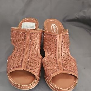 Brown Embellished Women's Sandals
